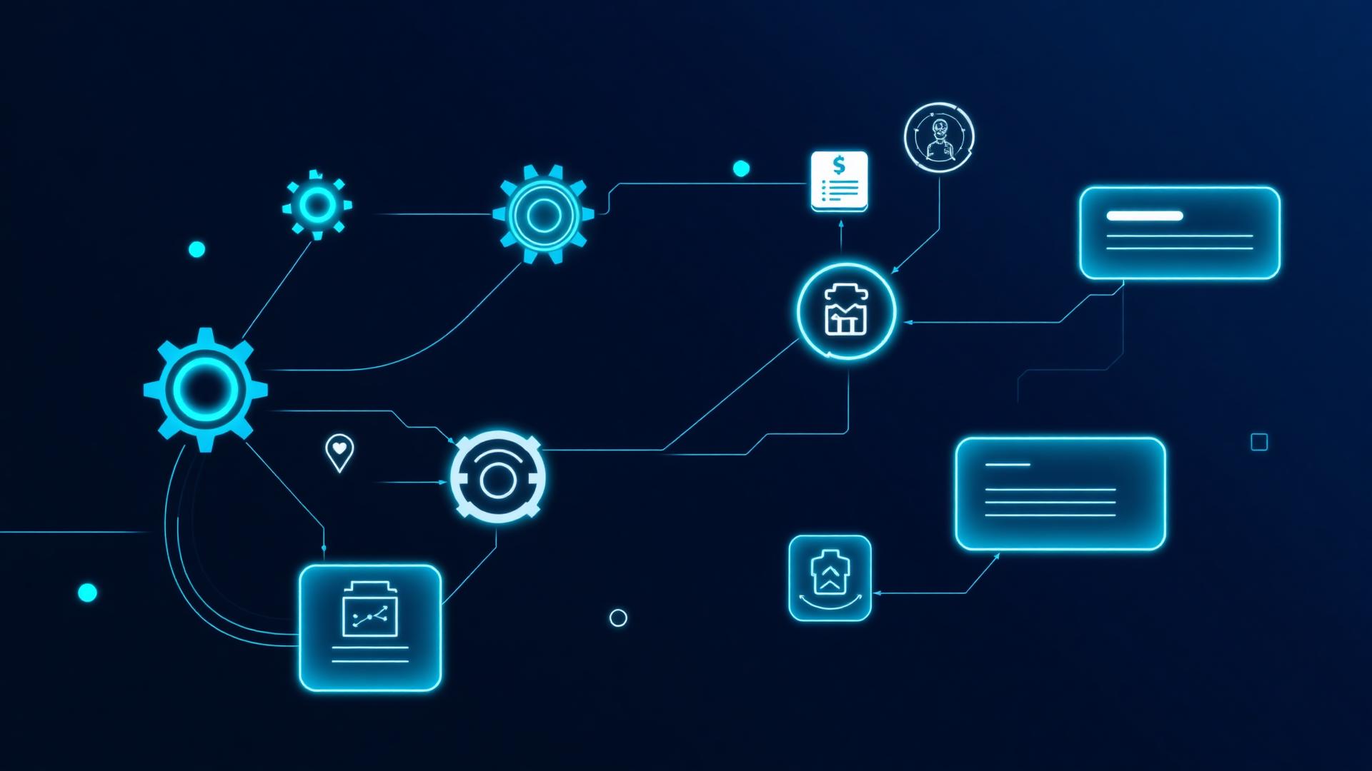 Infografika IT automatizace: propojené procesy, rezervace, auto-response a data
